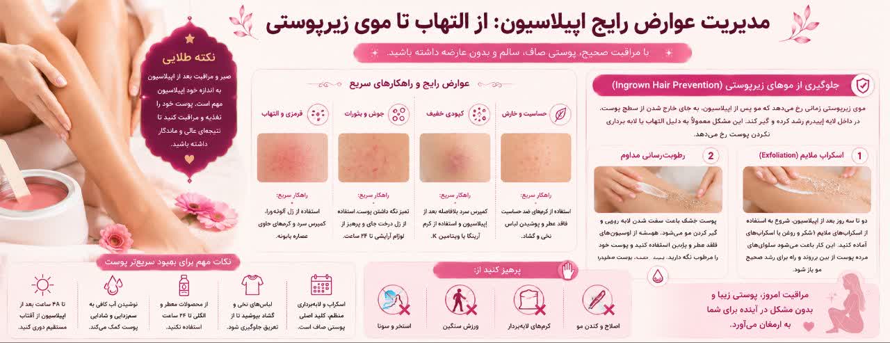 مدیریت عوارض رایج: از التهاب تا موی زیرپوستی